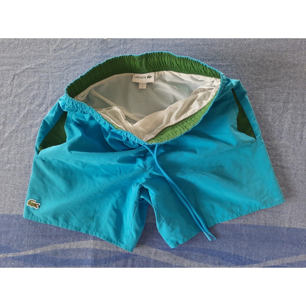 Lacoste Mens Turquoise Blue Green Swim Trunks Shorts MH6270 Size S